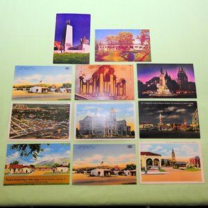 VTG 40's 50's Wyoming, Texas & Utah Photo Post Card Lot of 11 Unused Some Linen